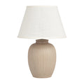 Lampa stołowa ceramiczna z abażurem w kolorze białym